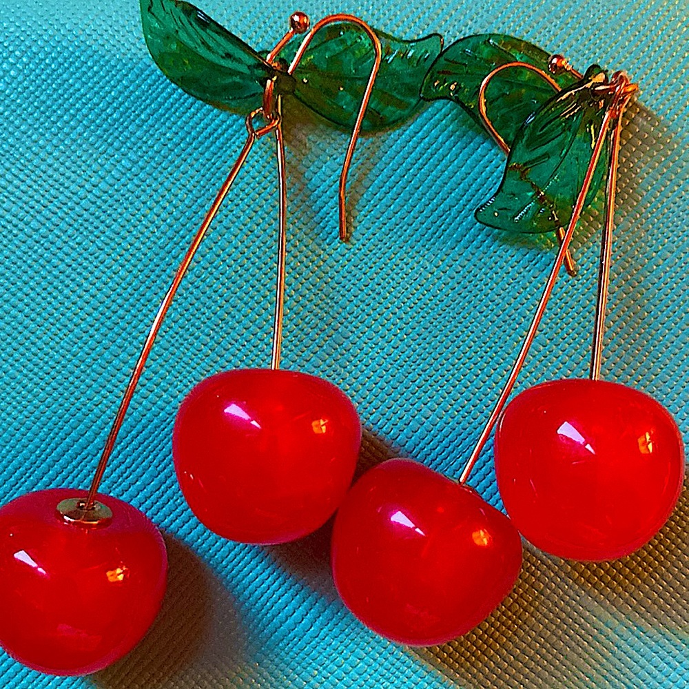 Cherry Statement Earrings - image 1